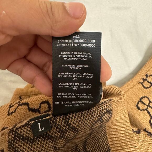 ROKH Logo Crop Tank Bra Top Size Large Brown Black - Picture 9 of 11